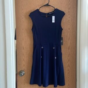 NY & Company Navy Blue Dress